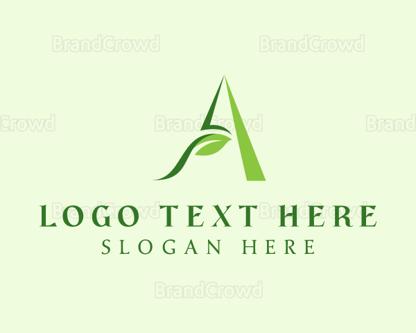 Herbal Leaf Letter A Logo