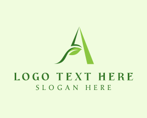 Tea - Herbal Leaf Letter A logo design
