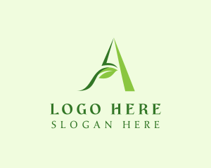 Herbal Leaf Letter A Logo