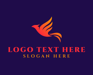 Gradient - Phoenix Flying Bird logo design