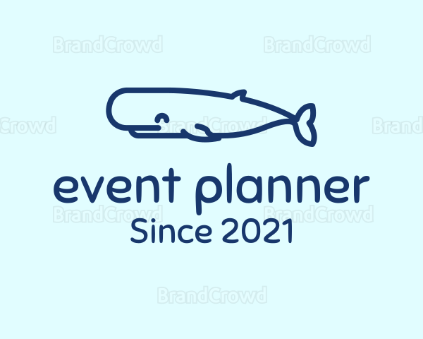 Blue Whale Outline Logo