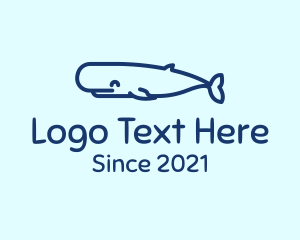 Sea Creature - Blue Whale Outline logo design
