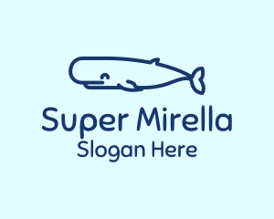 Blue Whale Outline  Logo