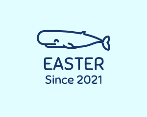 Aqua - Blue Whale Outline logo design