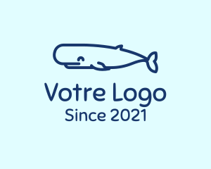 Aquarium - Blue Whale Outline logo design