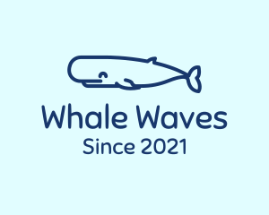 Blue Whale Outline  logo design