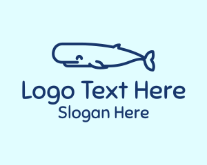 Blue Whale Outline  Logo