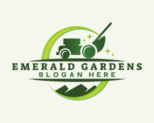 Lawn Mower Gardening logo design