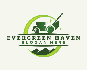 Lawn Mower Gardening logo design