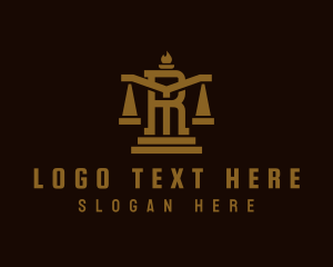 Legal - Justice Scale Letter R logo design