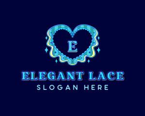 Lace - Retro Heart Lace logo design