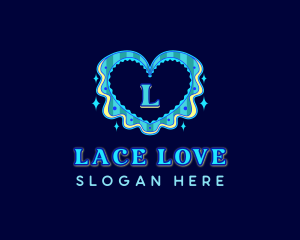 Retro Heart Lace logo design