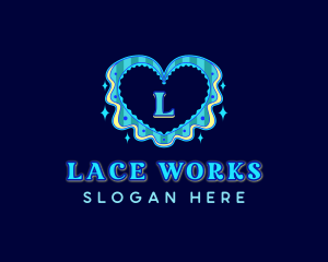 Retro Heart Lace logo design