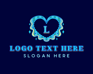Cute - Retro Heart Lace logo design