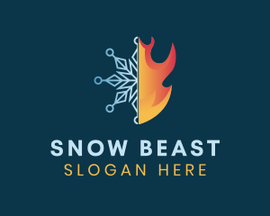 Snow & Fire Elements logo design