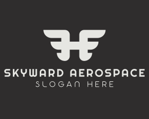 Aerospace - Wing Stroke Letter H logo design