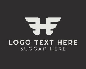 Black And White - Wing Stroke Letter H logo design