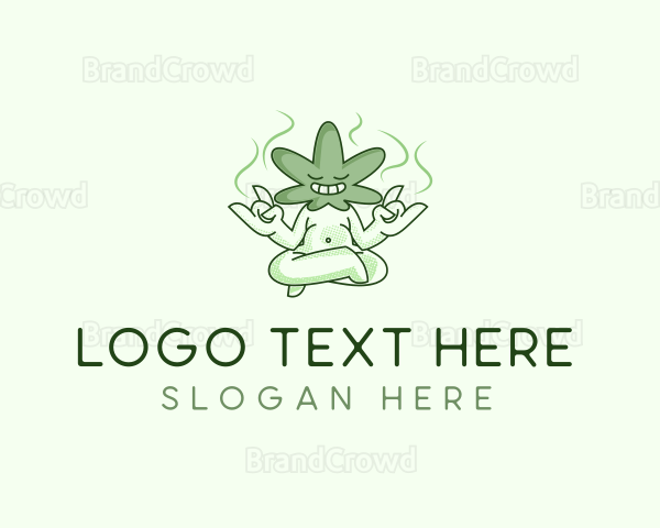 Marijuana Leaf Yoga Logo