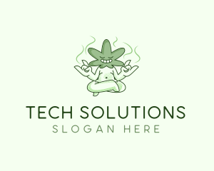 Marijuana Leaf Yoga Logo