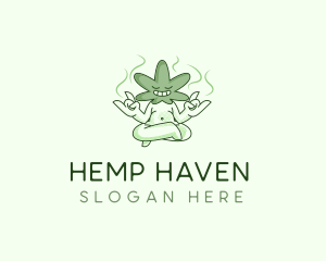 Marijuana Leaf Yoga logo design