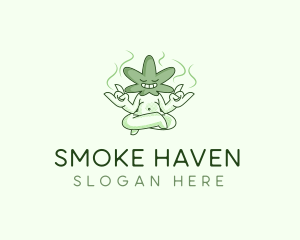 Marijuana Leaf Yoga logo design