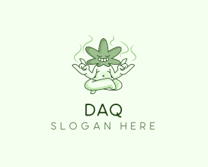Dispensary - Marijuana Leaf Yoga logo design