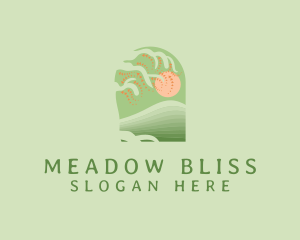Meadow - Natural Fields Sunset logo design