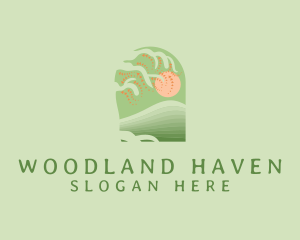 Woodland - Natural Fields Sunset logo design