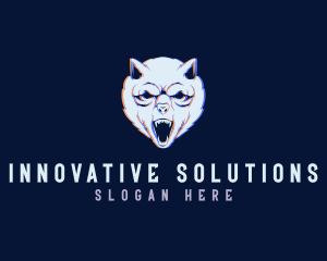 Icon - Cyber Wolf Anaglyph logo design
