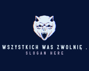 Cyber Wolf Anaglyph logo design