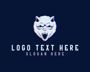 Mascot - Cyber Wolf Anaglyph logo design