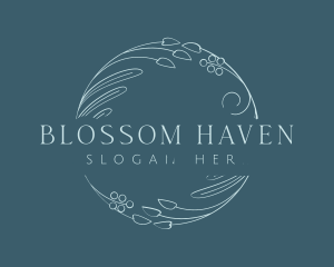 Flowers - Elegant Ornamental Wreath logo design