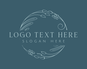 Flowers - Elegant Ornamental Wreath logo design