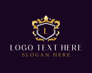 Extravagant - Luxurious Crown Shield Crest logo design