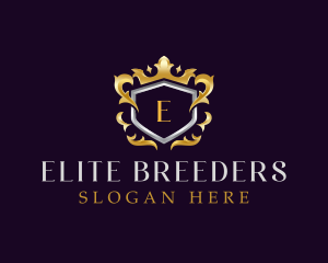 Luxurious Crown Shield Crest logo design