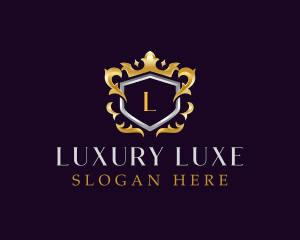 Luxurious Crown Shield Crest logo design