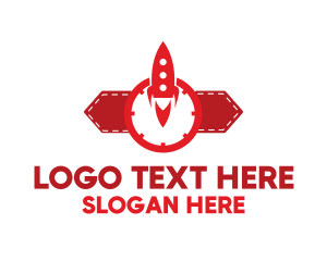 Outer Space - Red Rocket Wristwatch logo design
