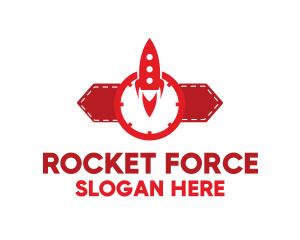 Missile - Red Rocket Wristwatch logo design