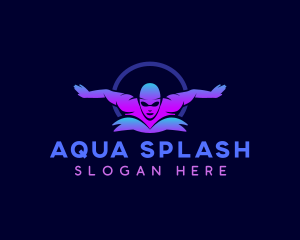 Water Splash Swimming  logo design