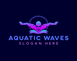 Swimming - Water Splash Swimming logo design