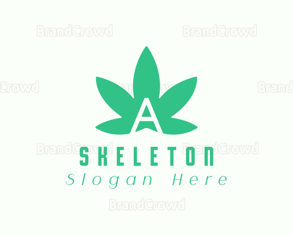 Green Cannabis Letter A Logo