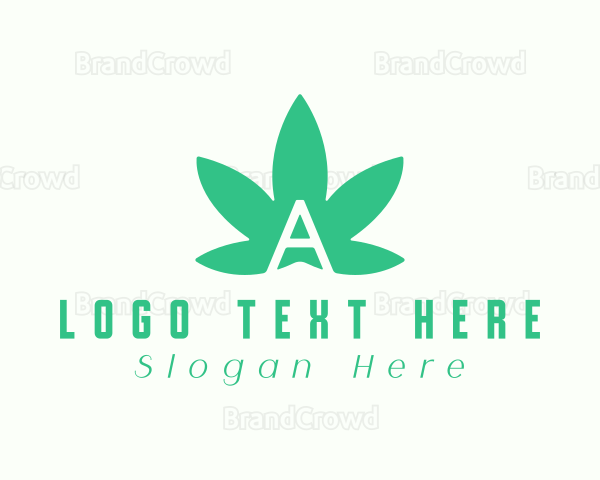 Green Cannabis Letter A Logo