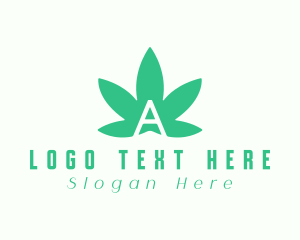 Green Arrow - Green Cannabis Letter A logo design