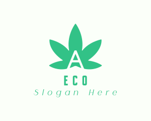 Marijuana - Green Cannabis Letter A logo design