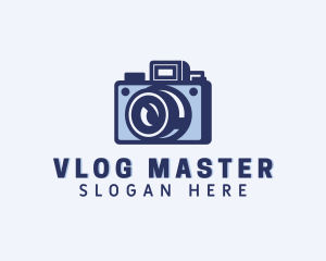 Vlogger - Photography Camera Lens logo design