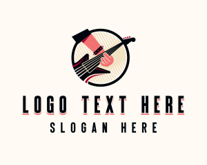 Sign Of The Horns - Rockstar Guitar Punk logo design