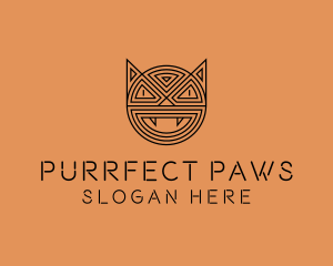 Feline Cat Mask  logo design