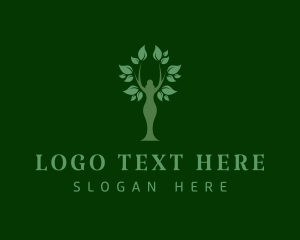 Silhouette - Vegan Woman Tree logo design