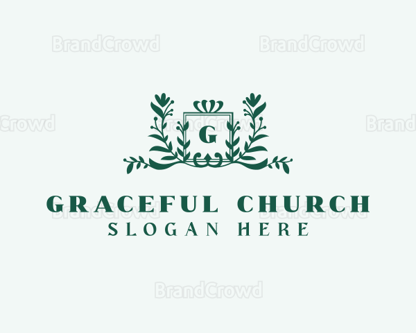 Floral Crown Wedding Logo