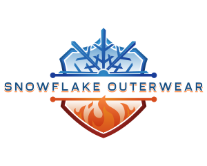 Snowflake Fire Shield logo design